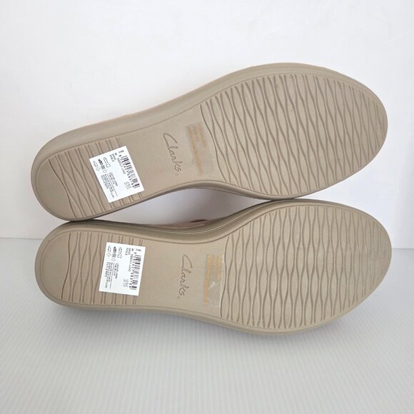 Clarks Reedly Juno Nubuck Wedge Triple Strap Sandals Sand Desert Size 12W - Picture 3 of 9